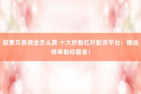 股票交易佣金怎么算 十大炒股杠杆配资平台：精选榜单助你掘金！
