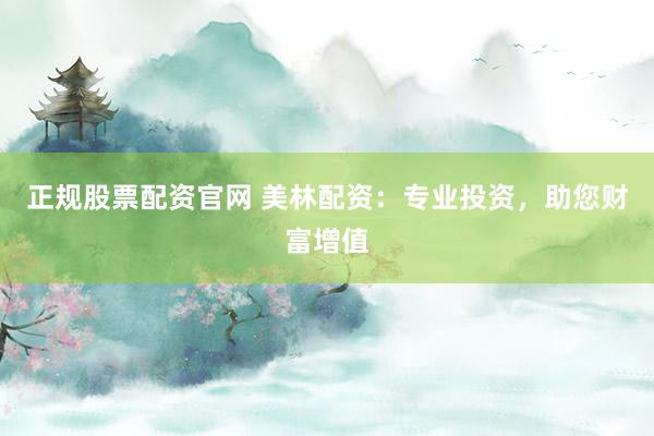 正规股票配资官网 美林配资：专业投资，助您财富增值