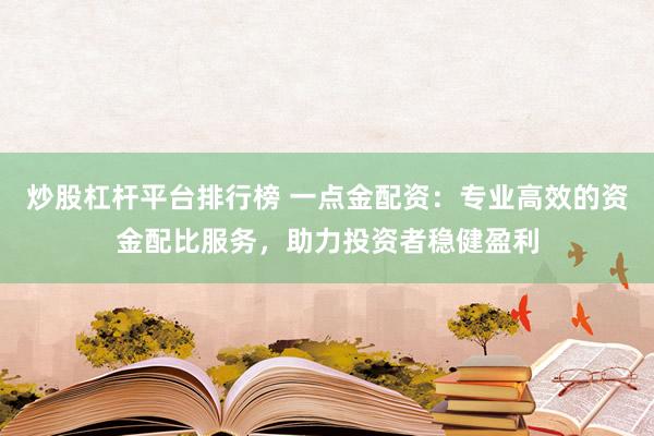 炒股杠杆平台排行榜 一点金配资：专业高效的资金配比服务，助力投资者稳健盈利