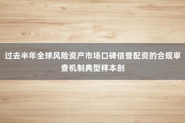 过去半年全球风险资产市场口碑信誉配资的合规审查机制典型样本剖