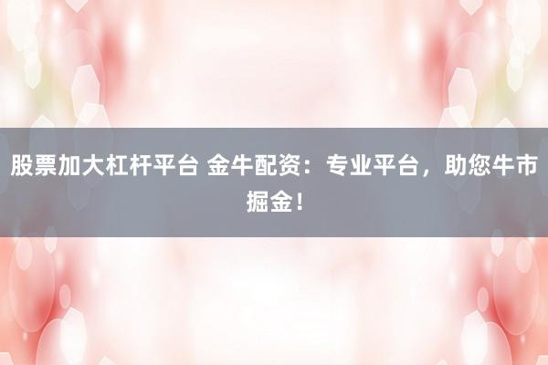 股票加大杠杆平台 金牛配资：专业平台，助您牛市掘金！