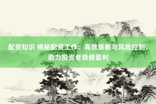 配资知识 揭秘配资工作：高效策略与风险控制，助力投资者稳健盈利