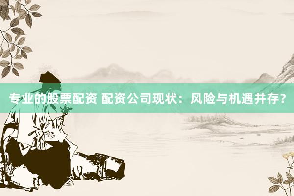 专业的股票配资 配资公司现状：风险与机遇并存？