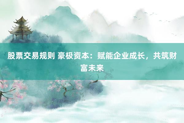 股票交易规则 豪极资本：赋能企业成长，共筑财富未来